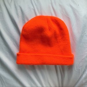Neon orange beanie